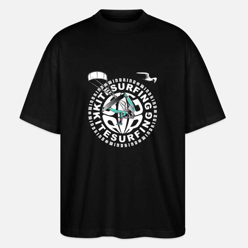 Kitesurf Windkind - T-shirt bio Blaster 2.0 coupe oversize Stanley/Stella Unisexe - noir