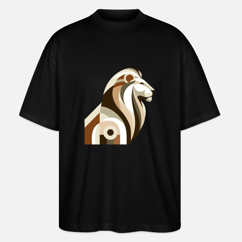 Abstrakter Löwe - Stanley/Stella Oversized Unisex Bio T-Shirt Blaster 2.0 - Schwarz