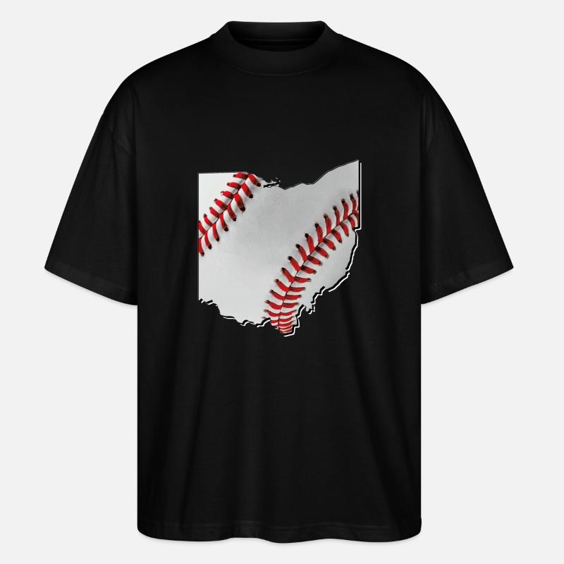 Ohio (États-Unis) | Vrai baseball | Carte - T-shirt bio Blaster 2.0 coupe oversize Stanley/Stella Unisexe - noir
