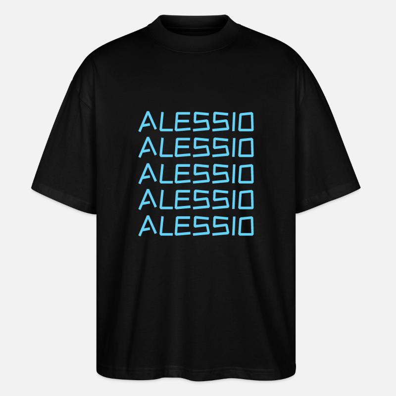 Alessio als Vorname - Stanley/Stella Oversized Unisex Bio T-Shirt Blaster 2.0 - Schwarz