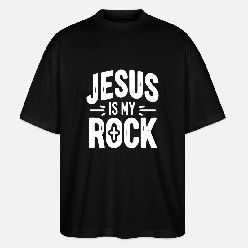 Jésus est mon rocher - T-shirt bio Blaster 2.0 coupe oversize Stanley/Stella Unisexe - noir
