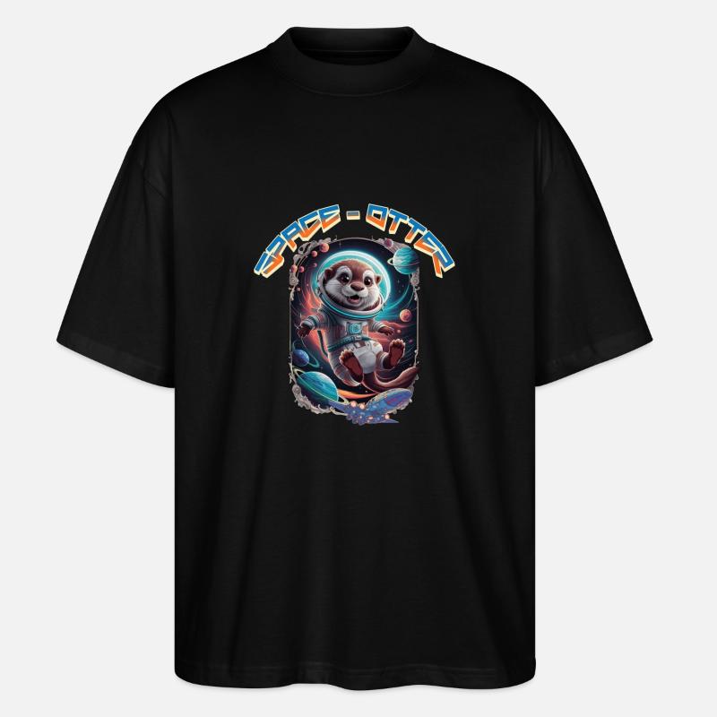 Space Otter - Stanley/Stella Oversized Unisex Bio T-Shirt Blaster 2.0 - Schwarz