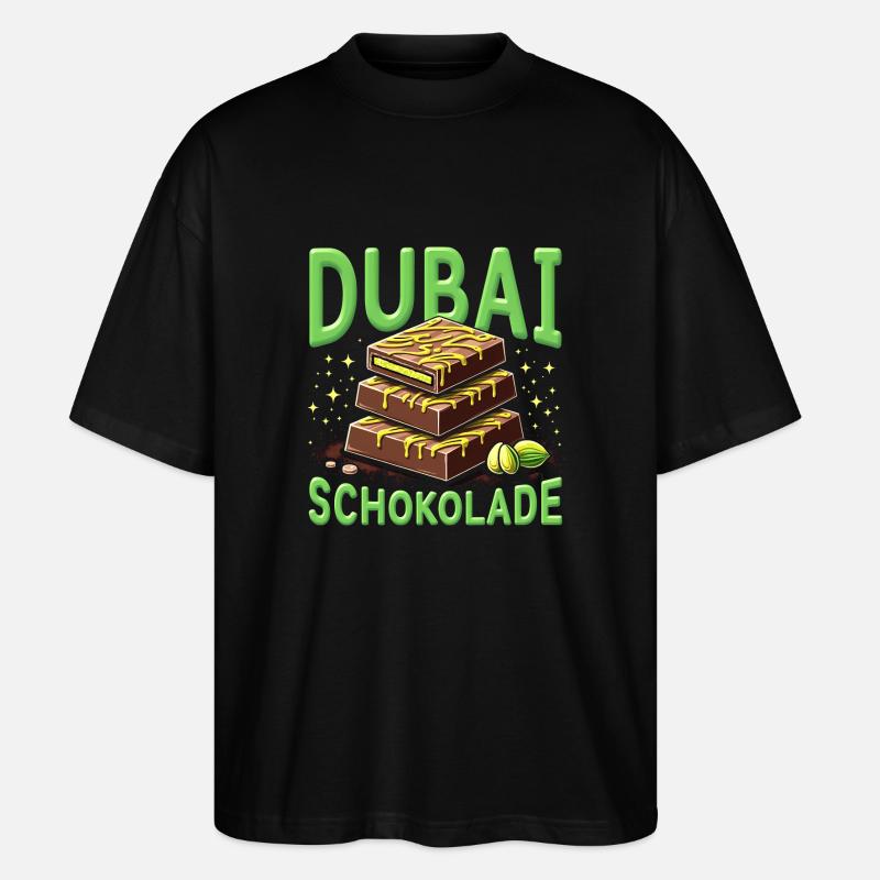 Dubai-Schokolade - Schokolade-Spass - Stanley/Stella Oversized Unisex Bio T-Shirt Blaster 2.0 - Schwarz