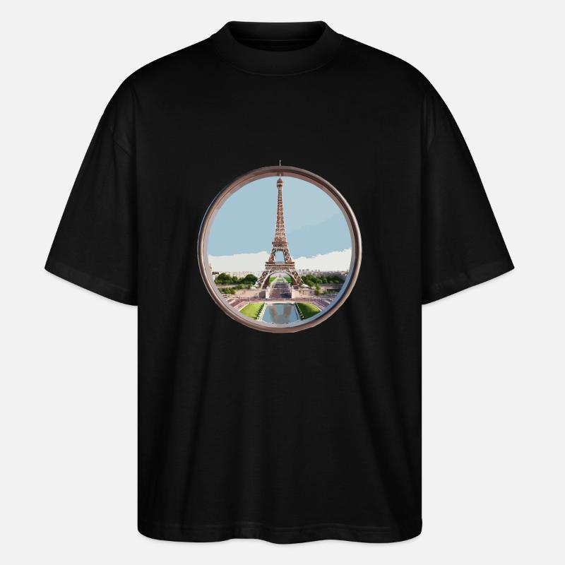 Tour Eiffel - T-shirt bio Blaster 2.0 coupe oversize Stanley/Stella Unisexe - noir