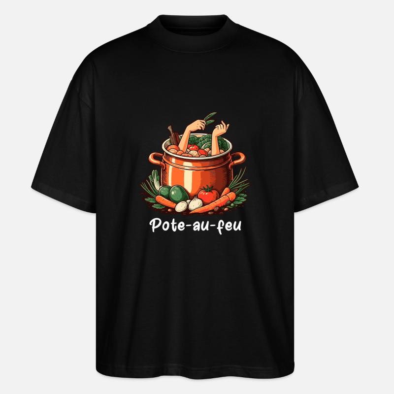 Pote au feu - Stanley/Stella Oversized Unisex Bio T-Shirt Blaster 2.0 - Schwarz