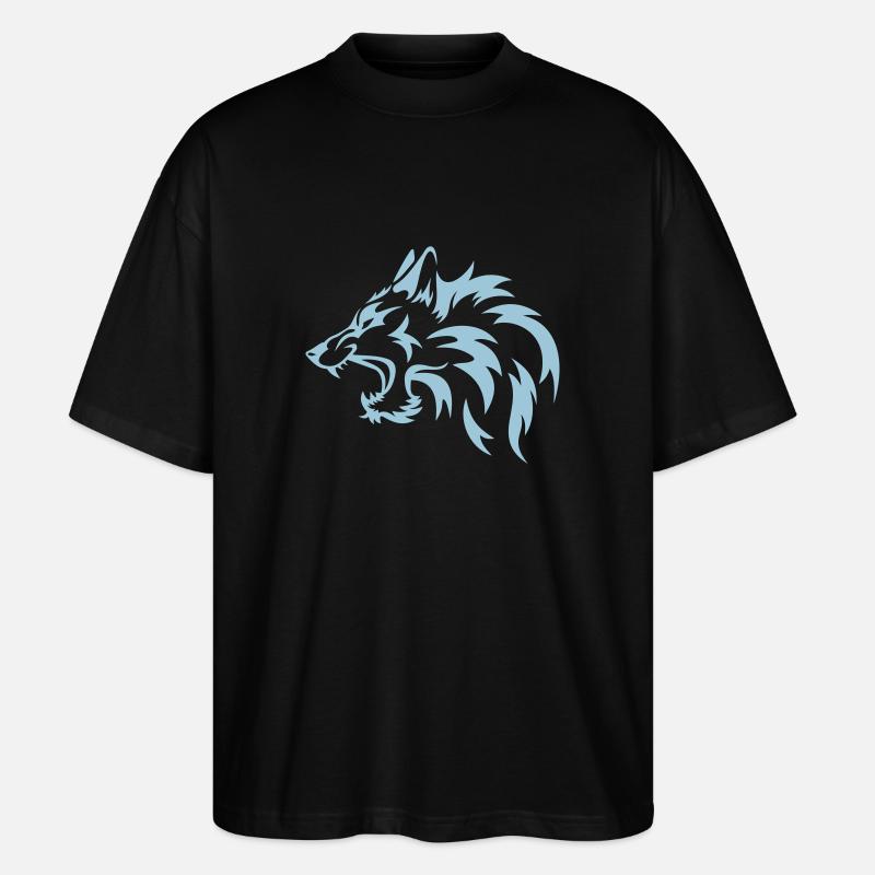 Wolfskopf Stammes - Stanley/Stella Oversized Unisex Bio T-Shirt Blaster 2.0 - Schwarz