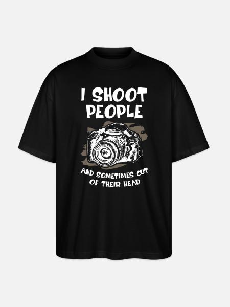 Je photographie des gens - T-shirt bio Blaster 2.0 coupe oversize Stanley/Stella Unisexe - noir