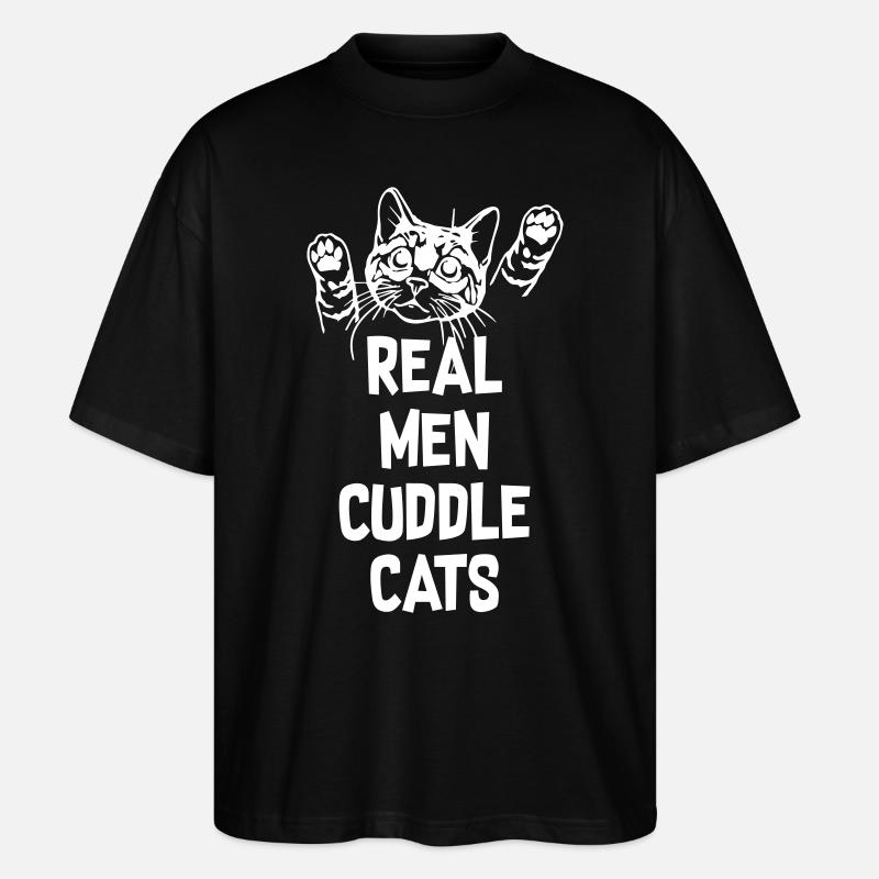 Real Man Cuddle Cats - Stanley/Stella Oversized Unisex Bio T-Shirt Blaster 2.0 - Schwarz