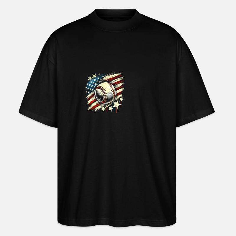 Baseball USA Conception grunge - T-shirt bio Blaster 2.0 coupe oversize Stanley/Stella Unisexe - noir