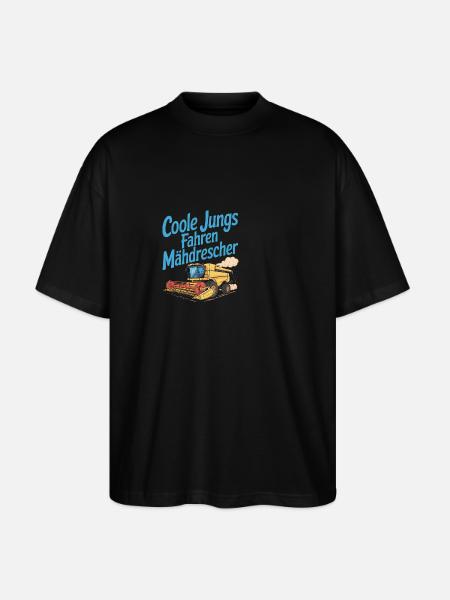 Cool guys conduisant une moissonneuse-batteuse - T-shirt bio Blaster 2.0 coupe oversize Stanley/Stella Unisexe - noir