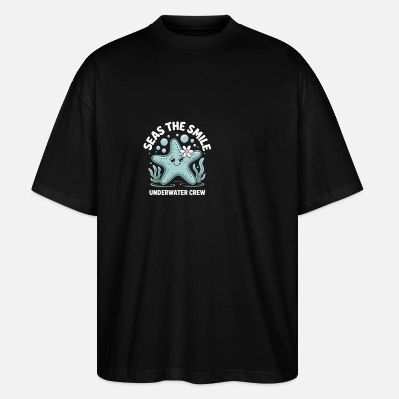 Design mignon d’étoile de mer - T-shirt bio Blaster 2.0 coupe oversize Stanley/Stella Unisexe - noir