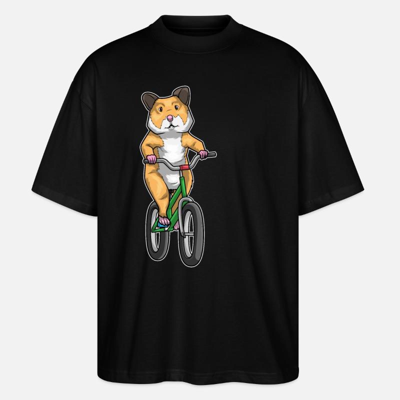 Vélo hamster - T-shirt bio Blaster 2.0 coupe oversize Stanley/Stella Unisexe - noir