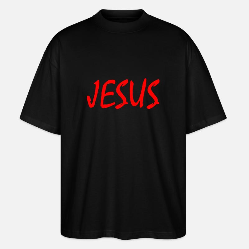 Jesus - Stanley/Stella Oversized Unisex Bio T-Shirt Blaster 2.0 - Schwarz
