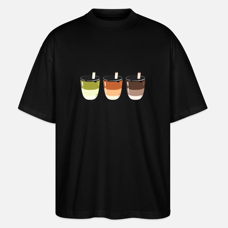 Bubble Tea- Getränk- Logo-Design - Stanley/Stella Oversized Unisex Bio T-Shirt Blaster 2.0 - Schwarz