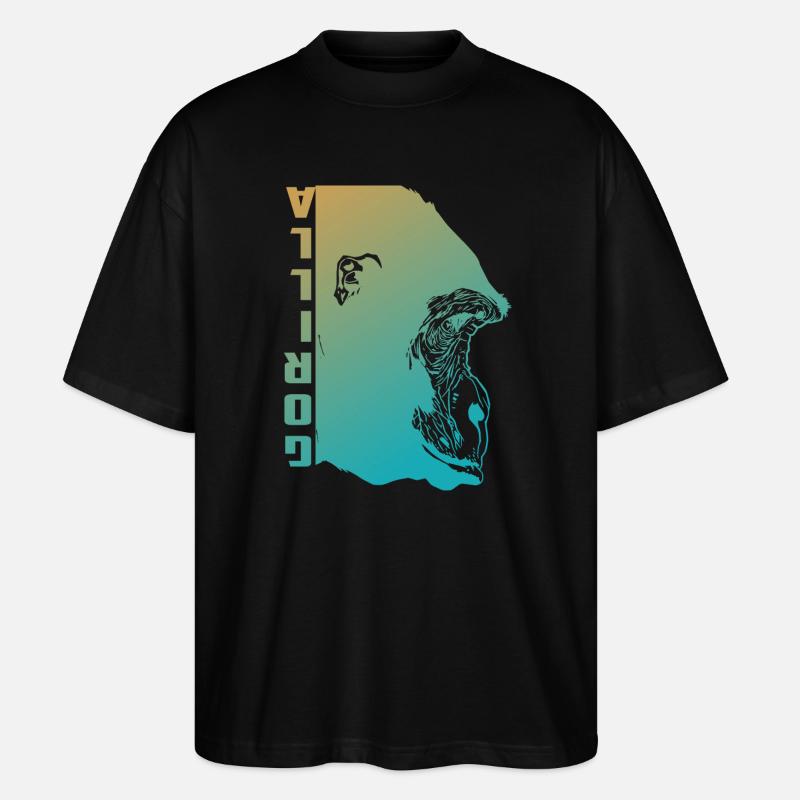 Visage de gorille - T-shirt bio Blaster 2.0 coupe oversize Stanley/Stella Unisexe - noir