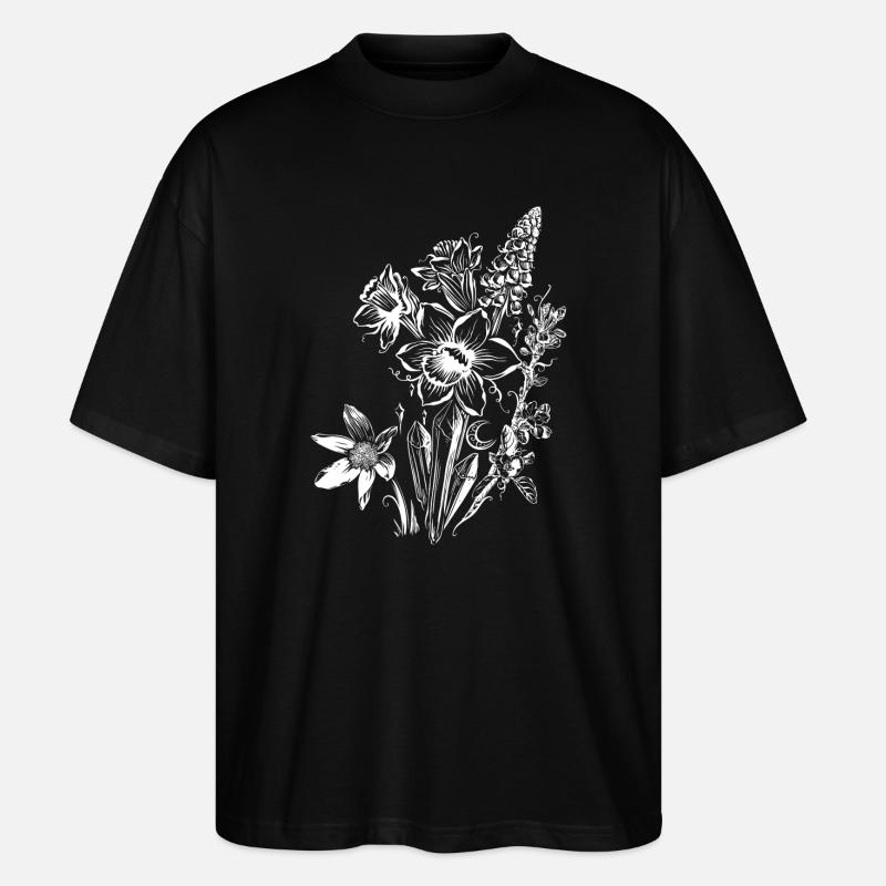 Jonquilles Fleurs Spring Rock Crystal - T-shirt bio Blaster 2.0 coupe oversize Stanley/Stella Unisexe - noir
