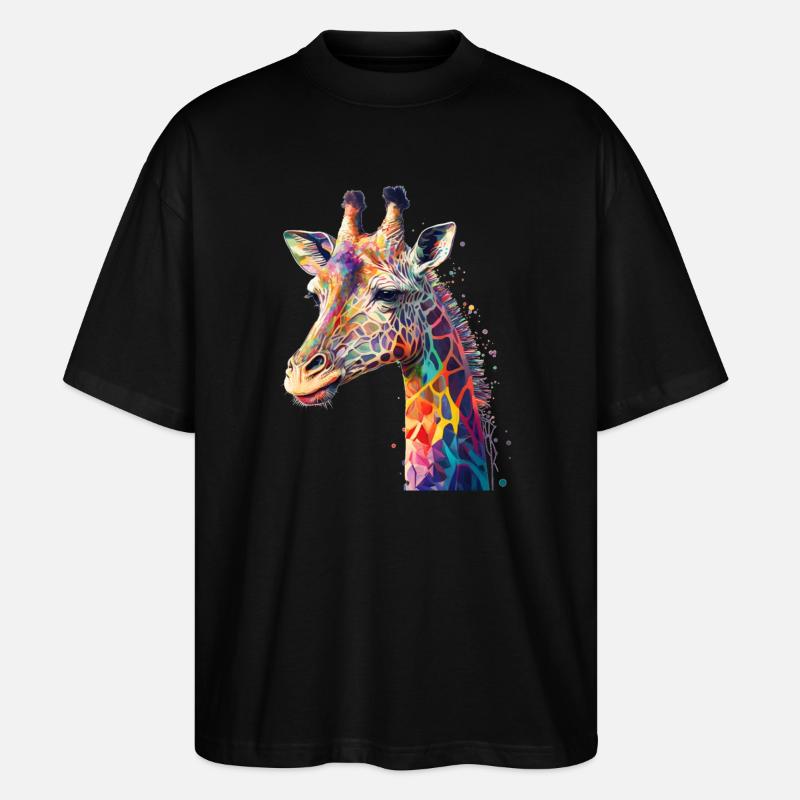 Giraffe - Stanley/Stella Oversized Unisex Bio T-Shirt Blaster 2.0 - Schwarz