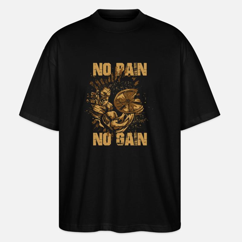 No Pain No Gain - T-shirt bio Blaster 2.0 coupe oversize Stanley/Stella Unisexe - noir