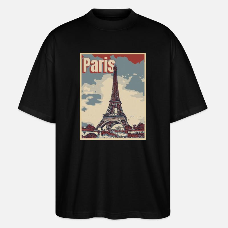 Paris Stadt der Liebe - Stanley/Stella Oversized Unisex Bio T-Shirt Blaster 2.0 - Schwarz