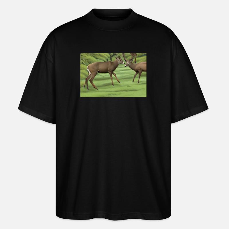 Hirsche Hirsche - Stanley/Stella Oversized Unisex Bio T-Shirt Blaster 2.0 - Schwarz