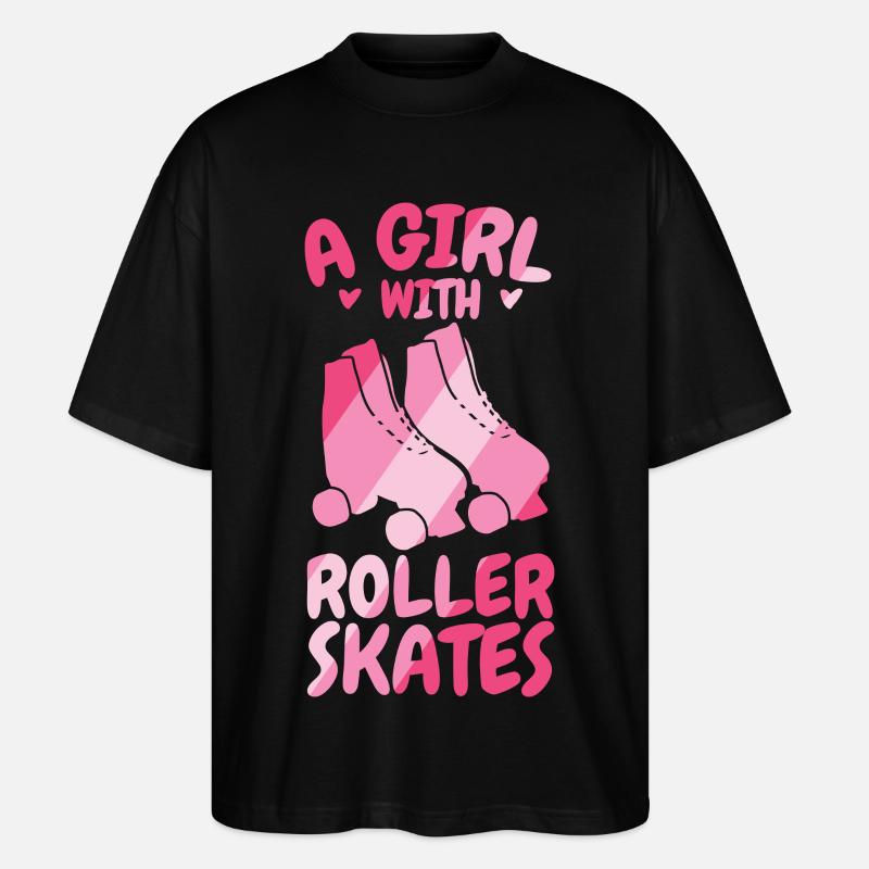 Rollschuh Mädchen - Stanley/Stella Oversized Unisex Bio T-Shirt Blaster 2.0 - Schwarz