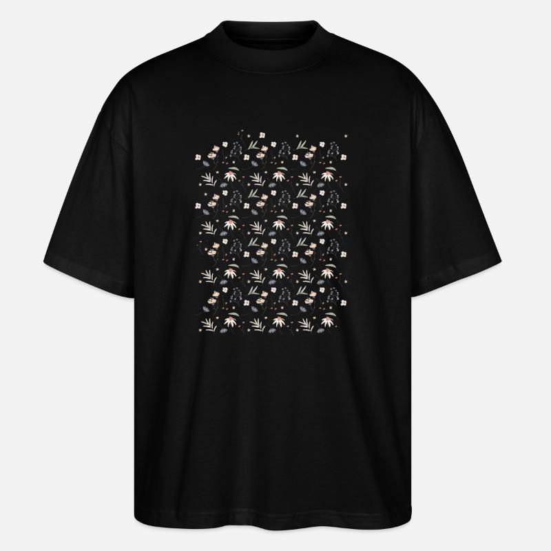 Pastellfarbenes Blumenmuster - Stanley/Stella Oversized Unisex Bio T-Shirt Blaster 2.0 - Schwarz