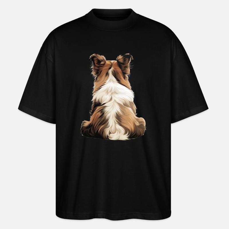 Chien de berger Shetland - T-shirt bio Blaster 2.0 coupe oversize Stanley/Stella Unisexe - noir