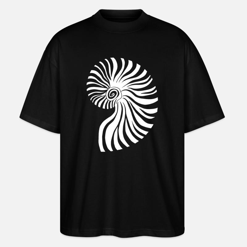 Contrasting spiral nautical pattern - Stanley/Stella Oversized Unisex Organic T-shirt Blaster 2.0 - black