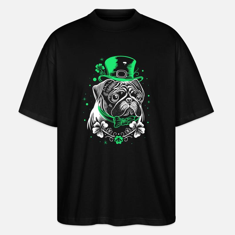 Carlin avec chapeau de la Saint-Patrick - T-shirt bio Blaster 2.0 coupe oversize Stanley/Stella Unisexe - noir