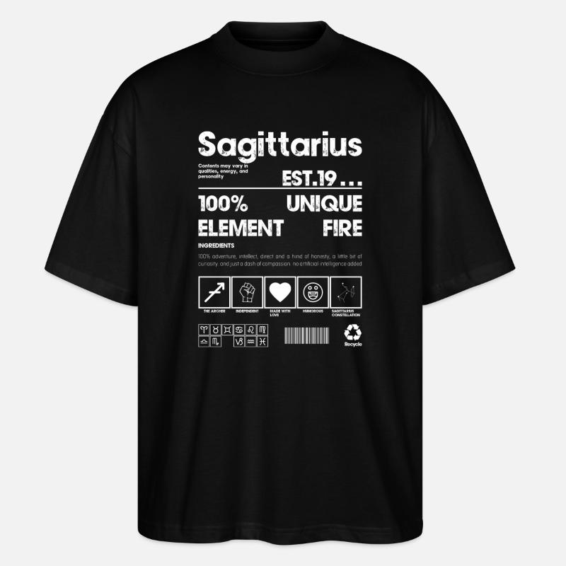 Schütze Sternzeichen Emblem Einzigartig - Stanley/Stella Oversized Unisex Bio T-Shirt Blaster 2.0 - Schwarz