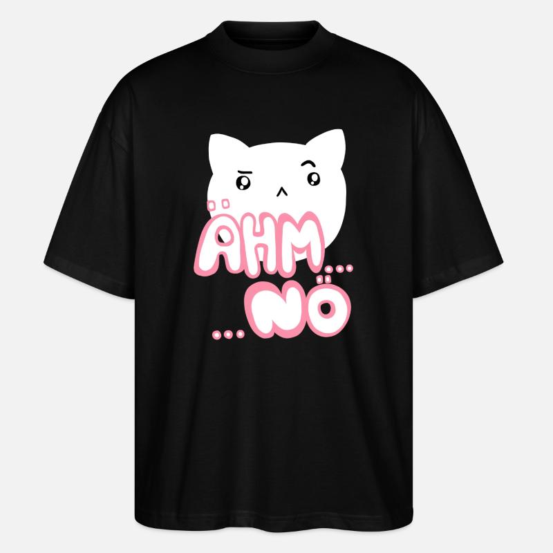 Ähm nö Kawaii Katze rosa - Stanley/Stella Oversized Unisex Bio T-Shirt Blaster 2.0 - Schwarz