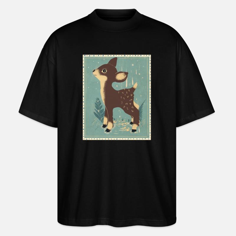 Reh im Retrowald - Stanley/Stella Oversized Unisex Bio T-Shirt Blaster 2.0 - Schwarz