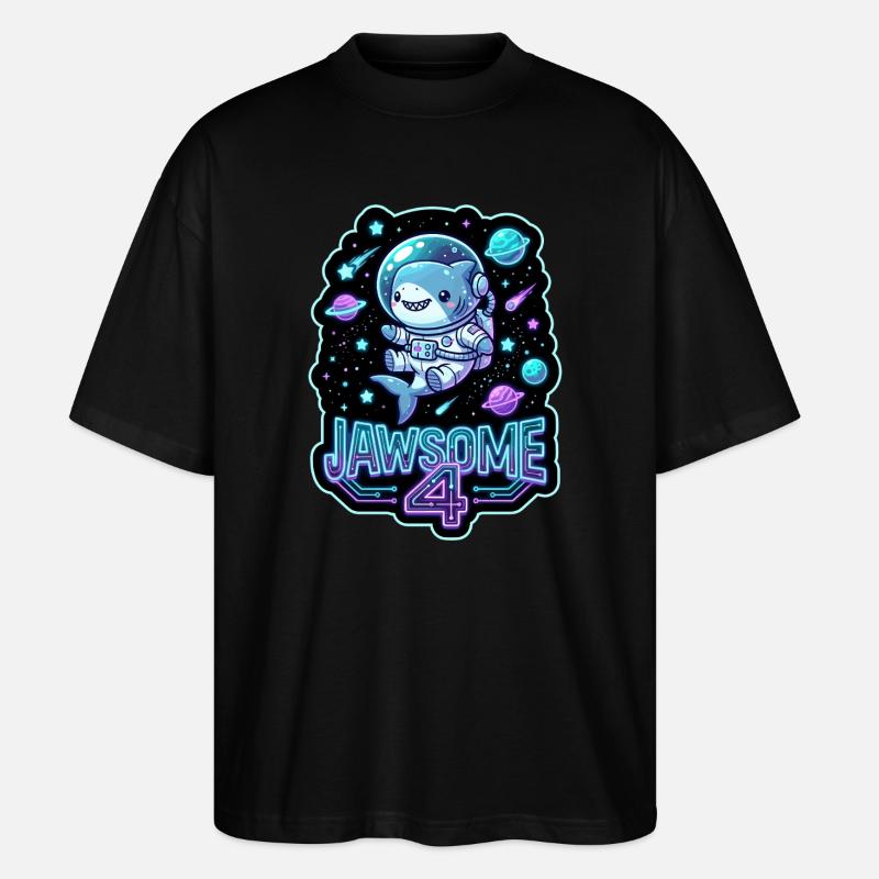 Jawsome 4 Space Shark - T-shirt bio Blaster 2.0 coupe oversize Stanley/Stella Unisexe - noir