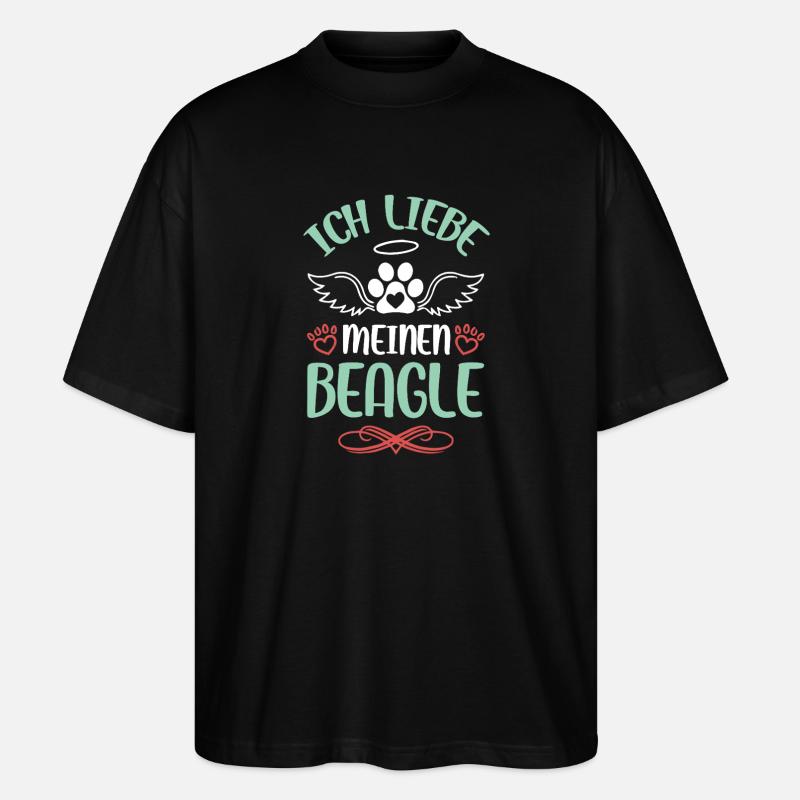 J’adore mon Beagle - T-shirt bio Blaster 2.0 coupe oversize Stanley/Stella Unisexe - noir