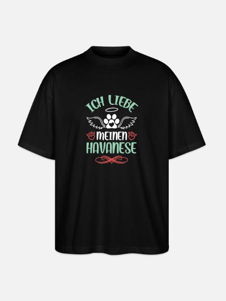 Havanese love with wings - Stanley/Stella Oversized Unisex Organic T-shirt Blaster 2.0 - black