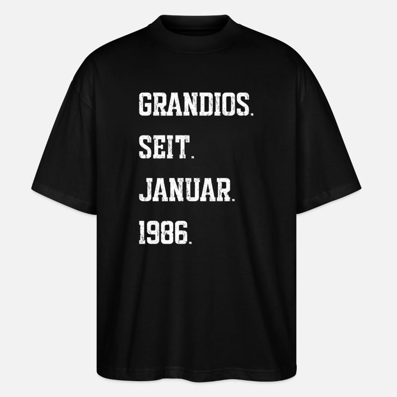 40e anniversaire janvier 1986 - T-shirt bio Blaster 2.0 coupe oversize Stanley/Stella Unisexe - noir