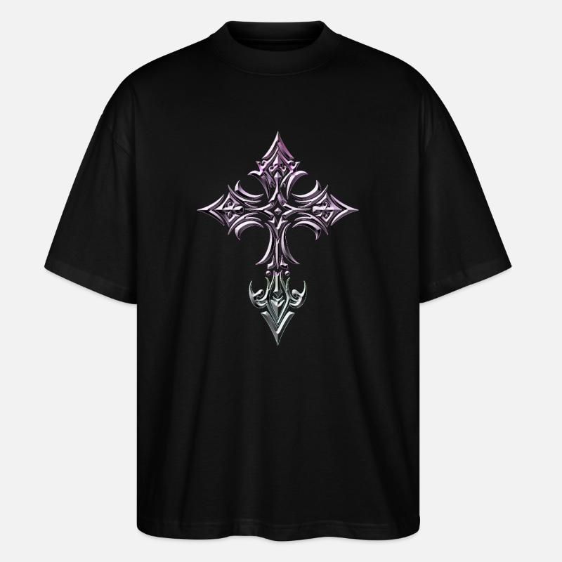 Gradient Gothic Cross - Stanley/Stella Oversized Unisex Organic T-shirt Blaster 2.0 - black