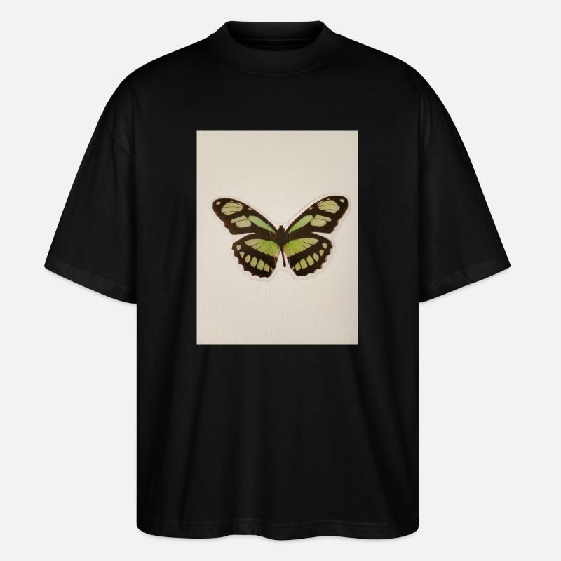 Grüner Schmetterling Patchkunst - Stanley/Stella Oversized Unisex Bio T-Shirt Blaster 2.0 - Schwarz