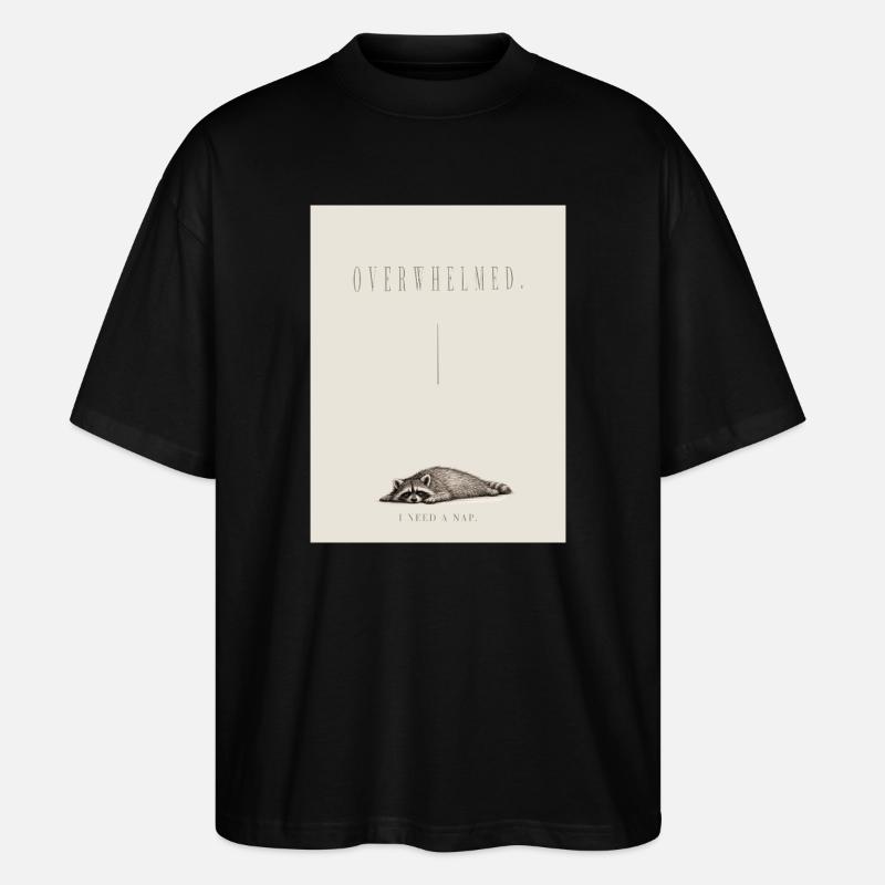 Mème du raton laveur dépassé - T-shirt bio Blaster 2.0 coupe oversize Stanley/Stella Unisexe - noir