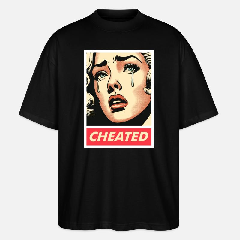 Retro betrogenes Mädchen - Stanley/Stella Oversized Unisex Bio T-Shirt Blaster 2.0 - Schwarz