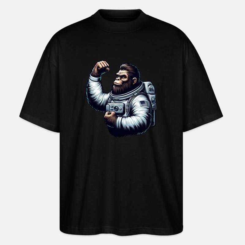 Astronaut Affe Schimpanse Gorilla - Stanley/Stella Oversized Unisex Bio T-Shirt Blaster 2.0 - Schwarz