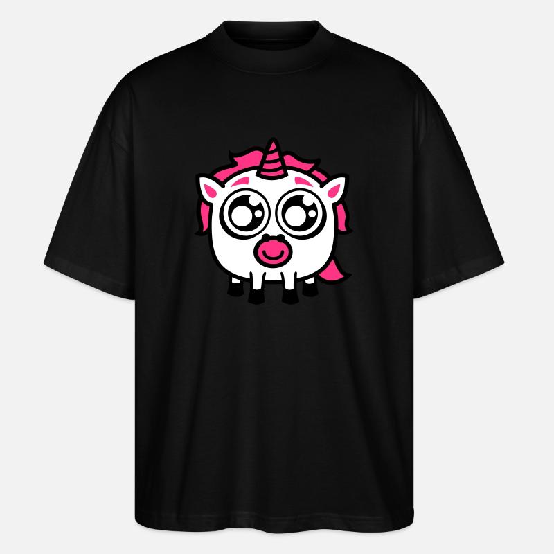 Glupschi Einhorn - Stanley/Stella Oversized Unisex Bio T-Shirt Blaster 2.0 - Schwarz
