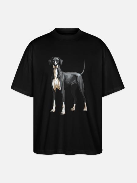 Great Dane Dog - Stanley/Stella Oversized Unisex Organic T-shirt Blaster 2.0 - black