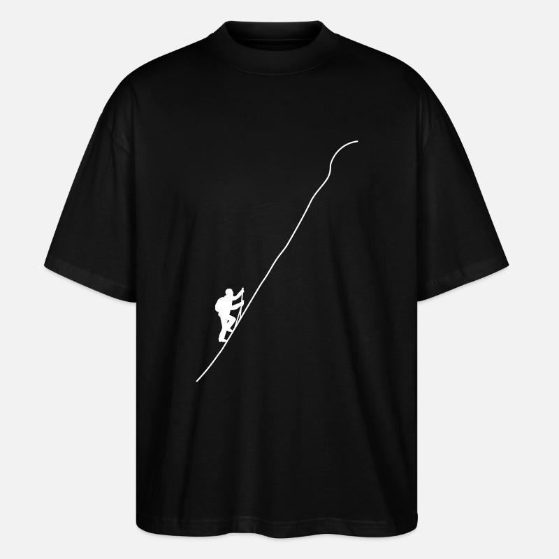 Bergwanderer an steilem Hang - Stanley/Stella Oversized Unisex Bio T-Shirt Blaster 2.0 - Schwarz