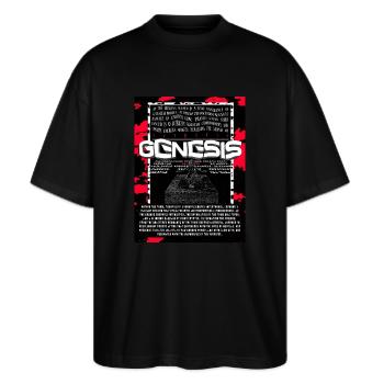 Fantasy graphic design - Stanley/Stella Oversized Unisex Organic T-shirt Blaster 2.0 - black - Front - Alina (178cm) & Michal (187cm)