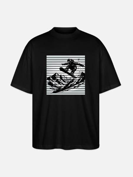Snowboarder - Stanley/Stella Oversized Unisex Bio T-Shirt Blaster 2.0 - Schwarz