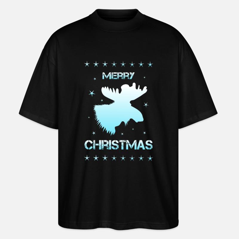 Merry Christmas moose - Stanley/Stella Oversized Unisex Bio T-Shirt Blaster 2.0 - Schwarz