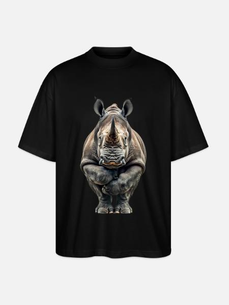 Rhinoceros - Stanley/Stella Oversized Unisex Organic T-shirt Blaster 2.0 - black