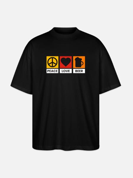 Peace Love Beer Design - Stanley/Stella Oversized Unisex Organic T-shirt Blaster 2.0 - black