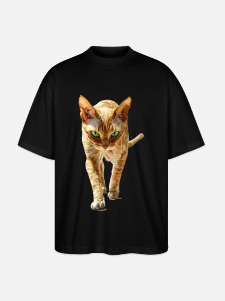 Devon Rex - Stanley/Stella Oversized Unisex Bio T-Shirt Blaster 2.0 - Schwarz